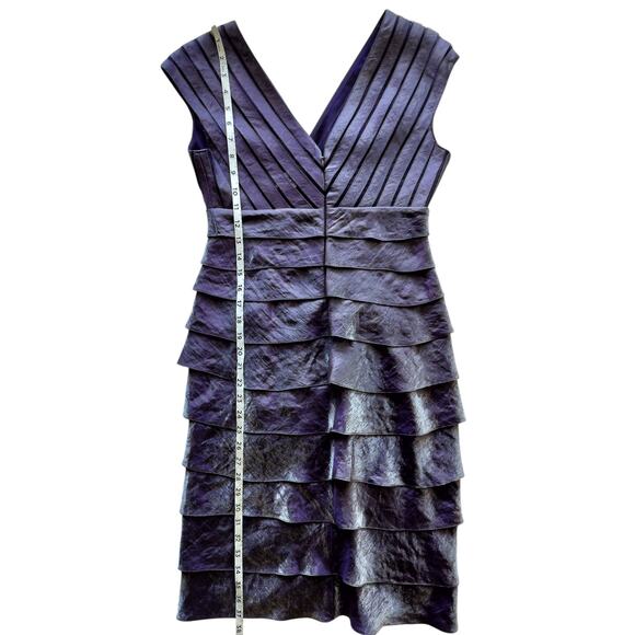 Adrianna Papell Women's Purple Shimmer Tiered Cocktail Party Dress Size 4 - Picture 7 of 10